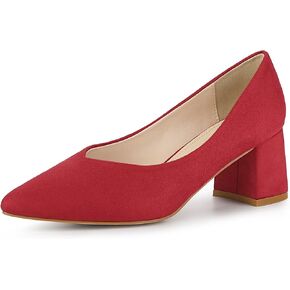 Allegra K Women's Pointy Toe Slip-on Low Chunky Heels Pumps