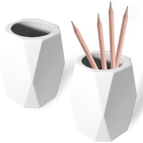cerpourt 2 حزمة حامل قلم رصاص سيليكون أبيض كأس القلم الهندسي لمكتب حامل فرشاة ماكياج، سطح المكتب المنظم حامل القلم هدية مثالية لمكتب المنزل in Kuwait