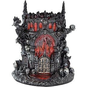حامل أقلام على شكل قلعة من الراتنج من LOOYAR Dante's Inferno وديكور حوض السمك - زينة مكتب على طراز العصور الوسطى