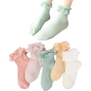 Newborn Baby Girls Socks Toddler Lace Ruffle Frilly Ankle Dress Sock for Infants