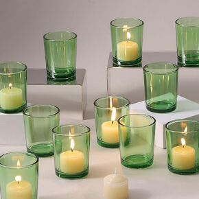 LETINE Blue Votive Candle Holders Set of 36 - Elegant Glass Candle Holders for Centerpieces, Wedding Decor, and Parties - Blue Votives for Centerpieces, Graduations, and Bridal Showers