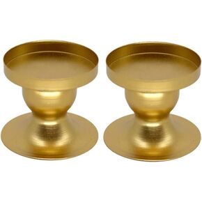 Gold Votive Candle Holders Brass Candlestick Holders Vintage Φ6cm/2.36in Pillar Candle Holder Tealight Holder for Table Centerpiece Wedding Christmas Birthday Party Decoration