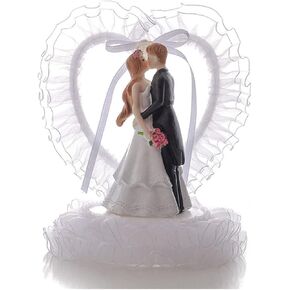Wedding Cake Topper Romantic Bride and Groom Cake Topper for Wedding Valentine's Day Anniversary Birthday Party