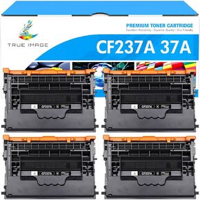 TRUE IMAGE Compatible Toner Cartridge Replacement for HP 37A Black Toner Cartridge CF237A 37X CF237X for Enterprise M607n M607dn M608n M608dn M607 M608 M609 MFP M631 M632 M633 Series Printer (4-Pack)
