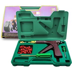 Tire Repair Kits, Tire Pluger Motorcycle Tubeless Vacuum Tyre Repair Tool Kit with 32PCS Rubber Plugs Tire Plug Gun Kit for Motorcycle Dirt Bike ATV Lawn Mower
