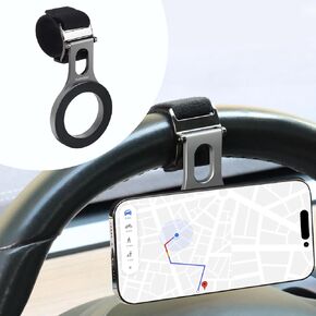 Magnetic Phone Holder for Tesla, Steering Wheel Phone Mount for MagSafe Car Holder, Work on iPhone,Samsung and All Phones, Magnetic Ring Included (Black)
