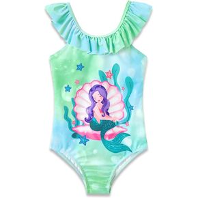 Girls Mermaid Floral Swimsuit Bathing Suit Size 2T-10 Toddler, Little & Big Kids