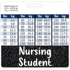 Plifal Nursing Student Badge Buddy Card Holder Nursing Accessories Horizontal ID Name Identification Tags Nurse Work W Height & Weight Conversion Charts