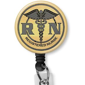 RN Registered Nurse Badge Clip Badge Holders Card Holders Nurse Badge Reel Retractable ID Name Reels Alligator Clip Nylon Cord Doctor Lanyard