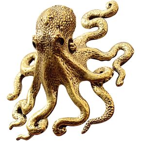 BESPORTBLE Ocean Decor Fengshui Ornaments Brass Octopus Ornament Mini Octopus Model Desktop Octopus Decor Living Room Office Octopus Sculpture 1Pc Antique Copper Animal Figurines Metal Model