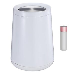 Gold Brushed Stainless Steel Trash Can with Swing Cover, 10L / 2.6Gal, Decorative Garbage Can for Bathroom, Living Room, Bedroom ，Office Hotel ，RV(Gold)