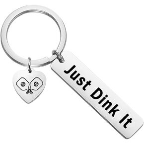 HOLLP Pickleball Jewelry Pickleball Players Gifts Just Dink It Keychain Pickleball Lovers Gift