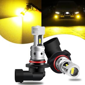 9006 LED Fog Light Bulbs 120W High Power 3000K Golden Yellow 12000 Lumens 500% Super Brighter Than Halogen Universal for Cars Trucks Suvs Fog Lights or DRL Lamps(Pack of 2)