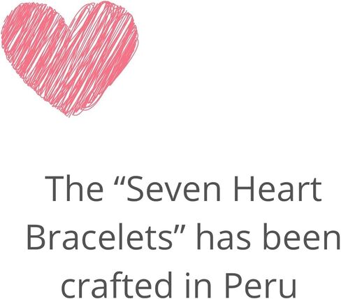 سبعة أساور على شكل قلب الصداقة للنساء، حبة صغيرة. سلك خيط قابل للتعديل، صناعة يدوية. عيد المرأة والأم. هدية خاصة لعيد الحب أو عيد الميلاد. in Kuwait