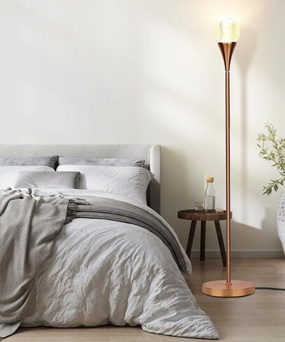 Modern Globe Floor Lamp, Minimalist Room Decor Standing Lamp, Dimmable LED Tall Floor Light for Living Room, Bedroom Decor, Full Range Dimming, Adjustable Color Temperature - Gold/Antique Brass in Saudi Arabia