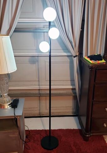 Modern Globe Floor Lamp, Minimalist Room Decor Standing Lamp, Dimmable LED Tall Floor Light for Living Room, Bedroom Decor, Full Range Dimming, Adjustable Color Temperature - Gold/Antique Brass in Saudi Arabia