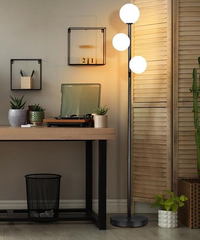Modern Globe Floor Lamp, Minimalist Room Decor Standing Lamp, Dimmable LED Tall Floor Light for Living Room, Bedroom Decor, Full Range Dimming, Adjustable Color Temperature - Gold/Antique Brass in Saudi Arabia
