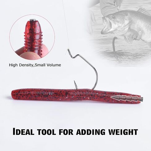 Goture 10Pcs Tungsten Nail Weights 25Pcs Nail Weight Kit with Box, Neko Rig Wacky Rig Fishing Weights for Soft Plastic Lures, Nail Sinker Weights for Bass Fishing Weights & Sinkers in Saudi Arabia