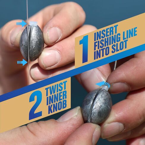 Removable & Knotless Fishing Weights for Saltwater Fishing, Tackle Sliding Sinkers for Line & Rod, Oval Fishing Equipment for Sea, Lake in Saudi Arabia
