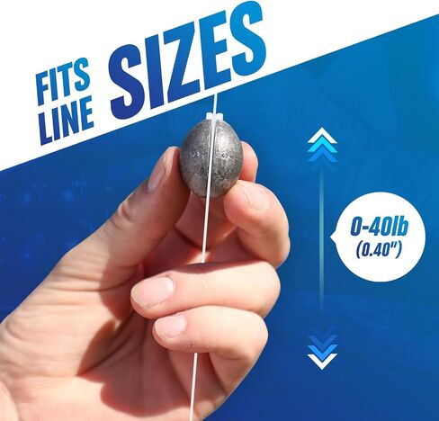 Removable & Knotless Fishing Weights for Saltwater Fishing, Tackle Sliding Sinkers for Line & Rod, Oval Fishing Equipment for Sea, Lake in Saudi Arabia