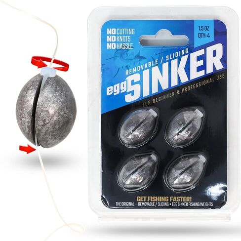 Removable & Knotless Fishing Weights for Saltwater Fishing, Tackle Sliding Sinkers for Line & Rod, Oval Fishing Equipment for Sea, Lake in Saudi Arabia