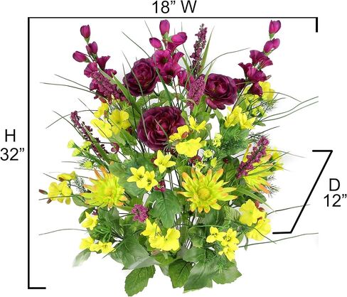 Admired By Nature 30 جذع زهور اصطناعية مجد الصباح وحوذان بوش الربيع ترتيب الزهور الصناعية للديكور المنزلي لحفلات الزفاف في الأماكن المغلقة، وديكورات المقبرة، TURQ/LIL/CEL in Kuwait