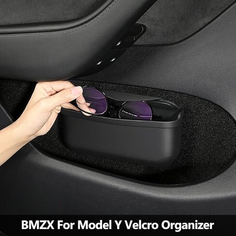 BMZX 3PCS for Tesla Model Y Under Center Console Organizer for Backseat, Sunglasses Holder, Cup Holder, Storage Box Center Organizer Container for Tesla Interior Organize Accessories in Kuwait