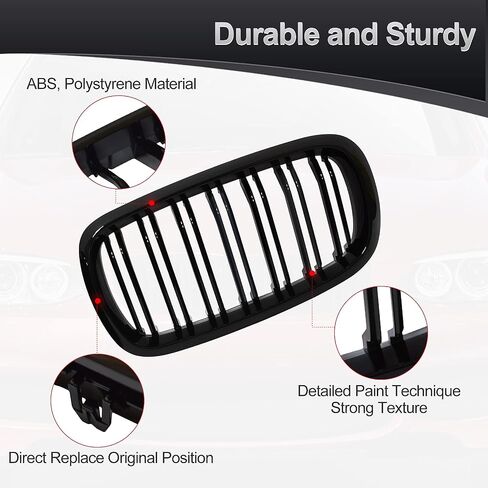 E92 Grille Grill، ATPOEN Front Grille Kindey لسيارات BMW 3 Series E92 E93 LCI Coupe 2011 2012 2013 أسود لامع (لا يناسب M3) in Kuwait