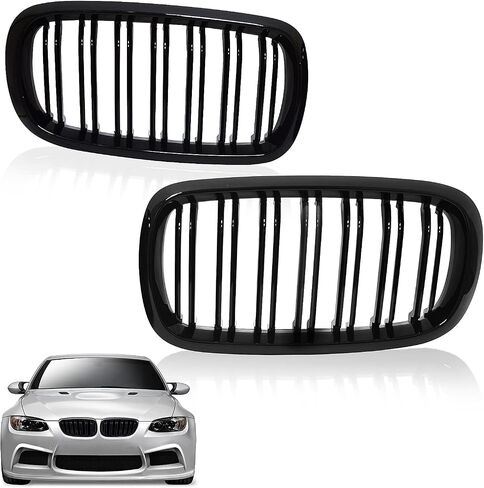E92 Grille Grill، ATPOEN Front Grille Kindey لسيارات BMW 3 Series E92 E93 LCI Coupe 2011 2012 2013 أسود لامع (لا يناسب M3) in Kuwait