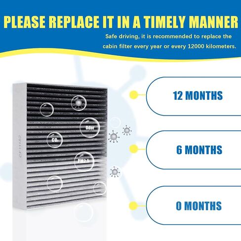 Cabin Air Filter CF11182 CP182 Premium Automotive filter with Activated Carbon Replacement for Car Passenger and 10Inch Rear Wiper Blades Fit for Honda HR-V in Saudi Arabia