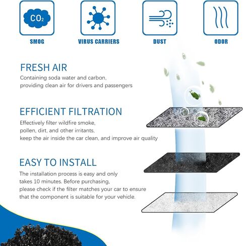 Cabin Air Filter CF11182 CP182 Premium Automotive filter with Activated Carbon Replacement for Car Passenger and 10Inch Rear Wiper Blades Fit for Honda HR-V in Saudi Arabia