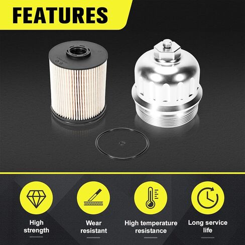 TP1015-134001 فلتر الوقود وغطاء الإسكان متوافق مع 2017-2020 شيفروليه سيلفرادو جي إم سي سييرا 1500 2500 HD 3500 HD 3.0L 6.6L، لسيارة شيفروليه كروز 1.6L 2.0L in Kuwait