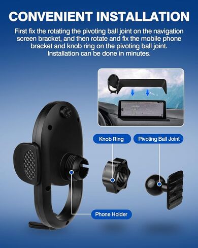 Autorder Car Phone Holder for 2021-2025 Ford Escape Accessories 8-Inch Cell Phone Mount with Dash Organizer Hands-Free 360 Degree Rotation(Not fit 13.2" Screen) in Saudi Arabia