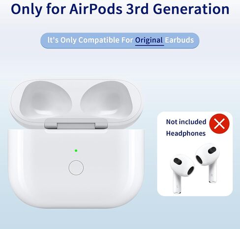 USB-C Charging Case for AirPods 3, Type-C Charger Port for Airpod 3rd Generation Replacement and Built-in 620 mAh Battery Charging Case Support Wireless & Wired with Safety Lanyard in Saudi Arabia