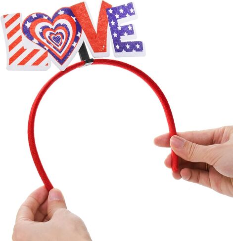 WUWEOT 16 حزمة من ملحقات الرابع من يوليو، نظارات الحفلات الوطنية عصابات رأس العلم الأمريكي، هدايا دعائم الصور للاحتفال بالرابع من يوليو، يوم الاستقلال، يوم الذكرى، العرض الوطني in Kuwait