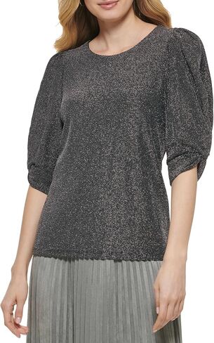 DKNY Women's Everyday Essential Puff Sleeve Top in Saudi Arabia