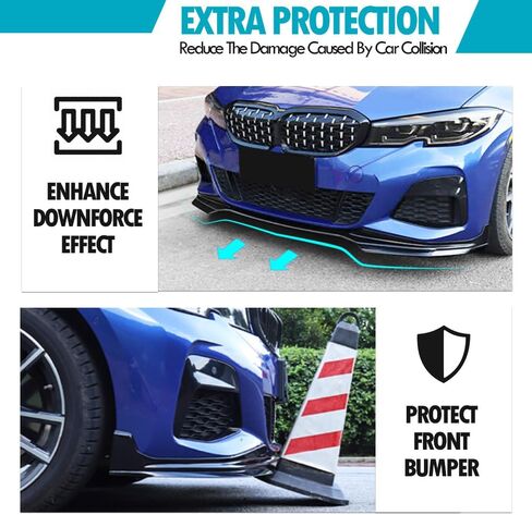 7BRU G20 Front Bumper Lip Compatible with 2019-2022 3 Series G20 M Sport M340i / M340i x Drive | Lip Chin Spoiler Splitter Gloss Black in Saudi Arabia