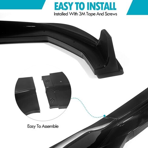 7BRU G20 Front Bumper Lip Compatible with 2019-2022 3 Series G20 M Sport M340i / M340i x Drive | Lip Chin Spoiler Splitter Gloss Black in Saudi Arabia