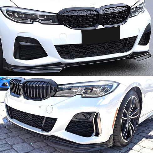 7BRU G20 Front Bumper Lip Compatible with 2019-2022 3 Series G20 M Sport M340i / M340i x Drive | Lip Chin Spoiler Splitter Gloss Black in Saudi Arabia
