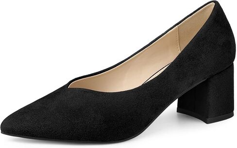 Allegra K Women's Pointy Toe Slip-on Low Chunky Heels Pumps in Saudi Arabia