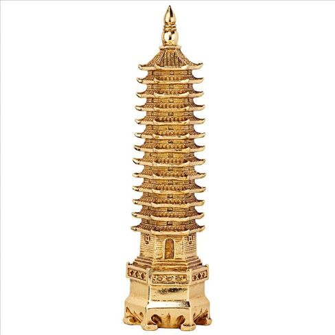 Design Toscano Golden Wen Chang Asian Pagoda Tower Statue in Saudi Arabia