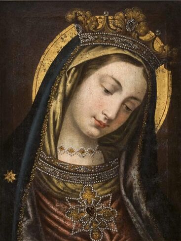 F-CANLAN طقم طلاء ماسي دائري كامل، لوحة ألماس مريم العذراء 5D مع لوحة فنية ماسية جوهرة الله بالأرقام للمبتدئين البالغين فن الماس من حجر الراين لديكور الغرفة (12 × 16 بوصة) in Kuwait