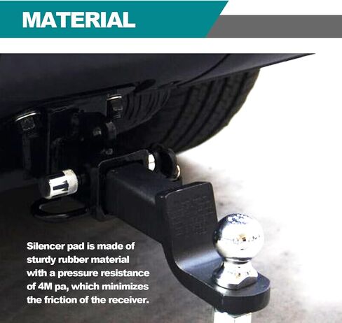 3 Pack 2-inch Hitch Receiver Silencer Pad for Adjustable Ball Mounts Reduces Rattle & Eliminate Noise, Provides Cushion Between Hitch Receiver and Tow Hitches, Black in Saudi Arabia