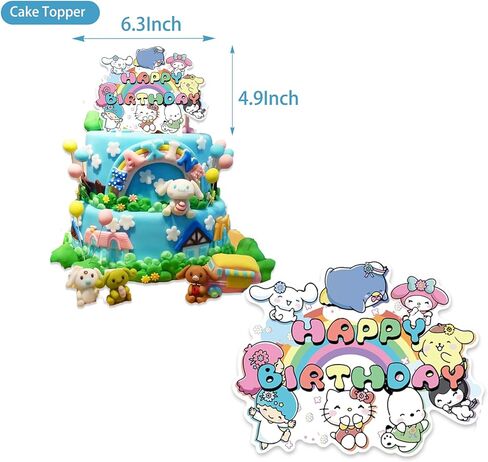 19Pcs Cute Anime Cake Topper Set, Kawaii Anime Figure,Anime Theme Party Decoration Supplies,Mini Colorful Party Decor Favors for Kids Girls Boys Happy Birthday Baby Shower in Kuwait