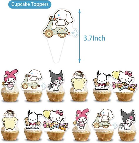 19Pcs Cute Anime Cake Topper Set, Kawaii Anime Figure,Anime Theme Party Decoration Supplies,Mini Colorful Party Decor Favors for Kids Girls Boys Happy Birthday Baby Shower in Kuwait