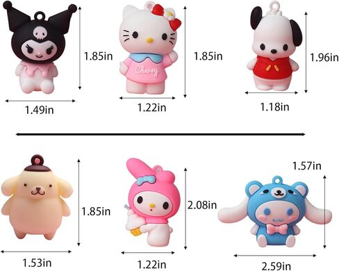 19Pcs Cute Anime Cake Topper Set, Kawaii Anime Figure,Anime Theme Party Decoration Supplies,Mini Colorful Party Decor Favors for Kids Girls Boys Happy Birthday Baby Shower in Kuwait