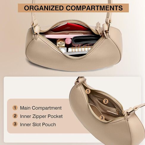 Marvolia Shoulder Bag for Women - Vegan Leather Cute Handbags Trendy Purse Clutch Hobo Bag with Zipper Closure in Saudi Arabia