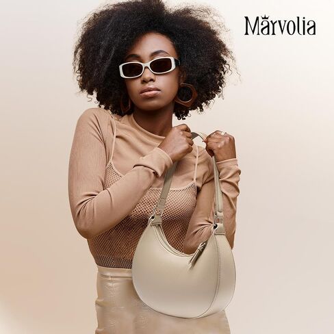 Marvolia Shoulder Bag for Women - Vegan Leather Cute Handbags Trendy Purse Clutch Hobo Bag with Zipper Closure in Saudi Arabia