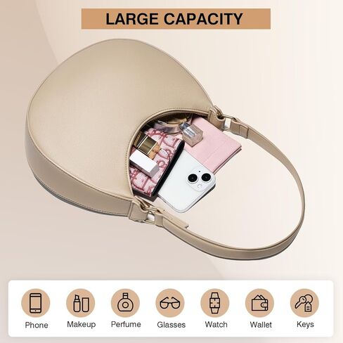 Marvolia Shoulder Bag for Women - Vegan Leather Cute Handbags Trendy Purse Clutch Hobo Bag with Zipper Closure in Saudi Arabia