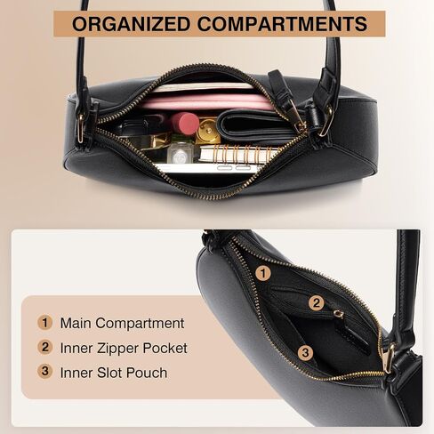 Marvolia Shoulder Bag for Women - Vegan Leather Cute Handbags Trendy Purse Clutch Hobo Bag with Zipper Closure in Saudi Arabia